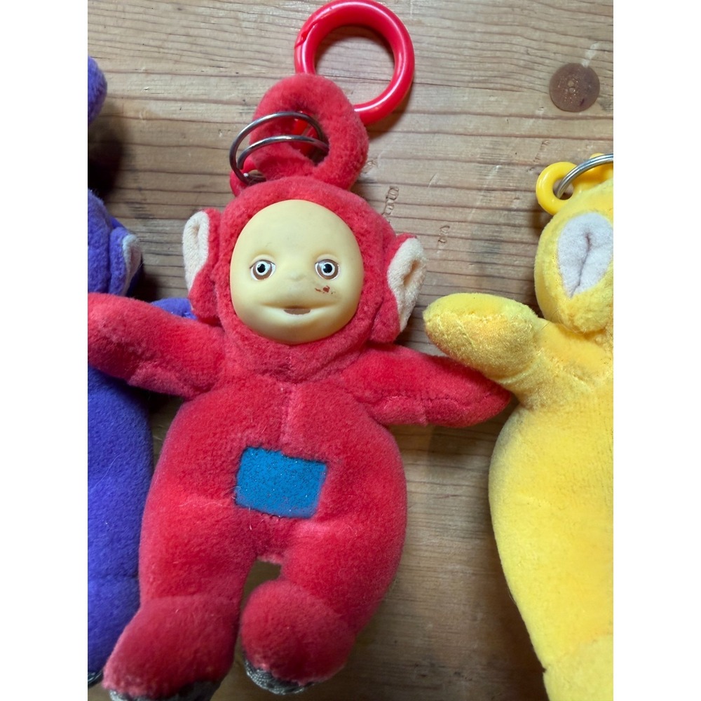 Lot of 4 Vintage Teletubbies Plush Key Chains Collectibles TV Show Keychain Ring - Picture 3 of 8